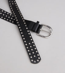 Elevated Edgy Studded Faux Leather Belt