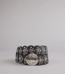 Boho Edge Faux Leather Medallion Belt