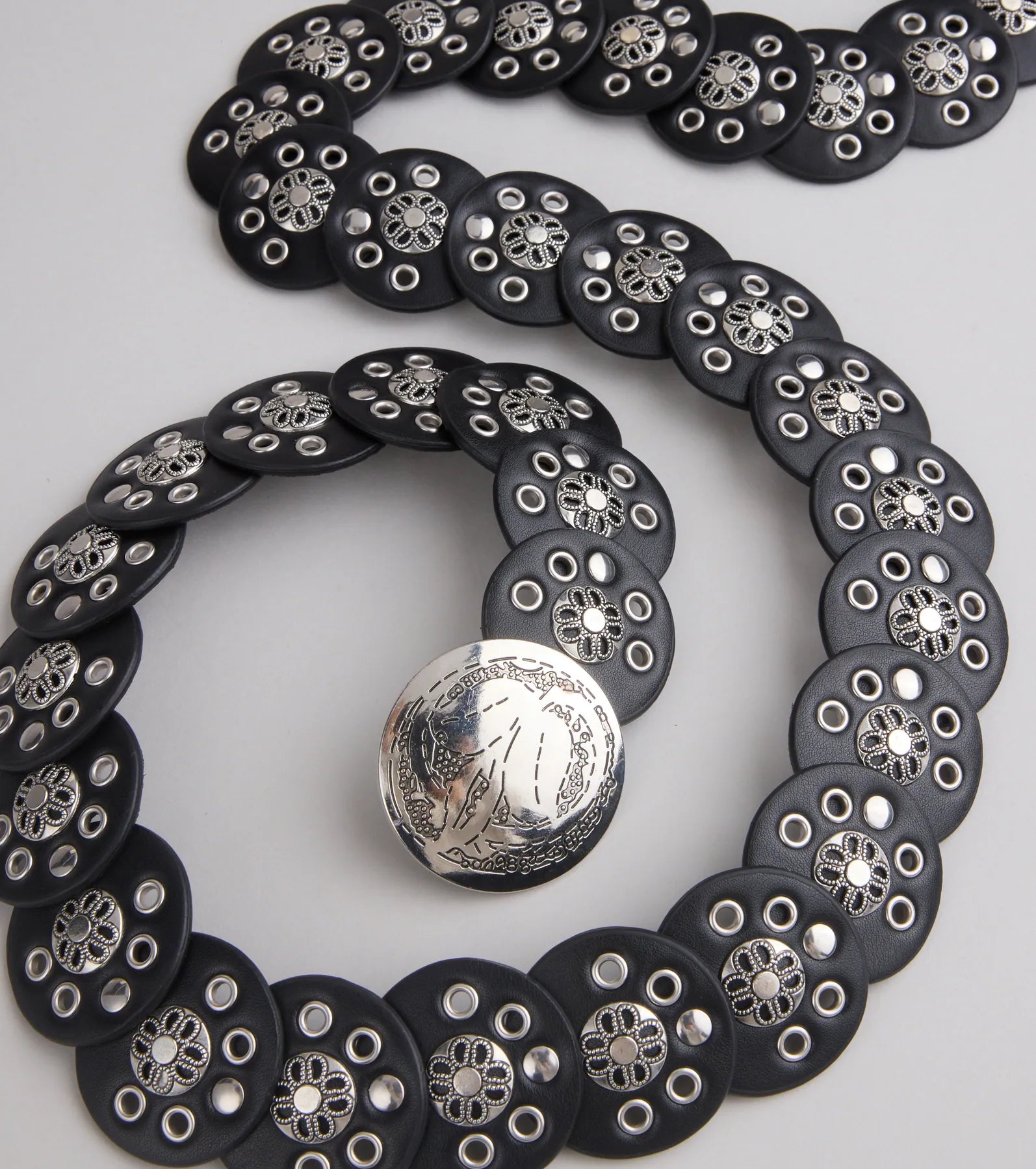 Boho Edge Faux Leather Medallion Belt