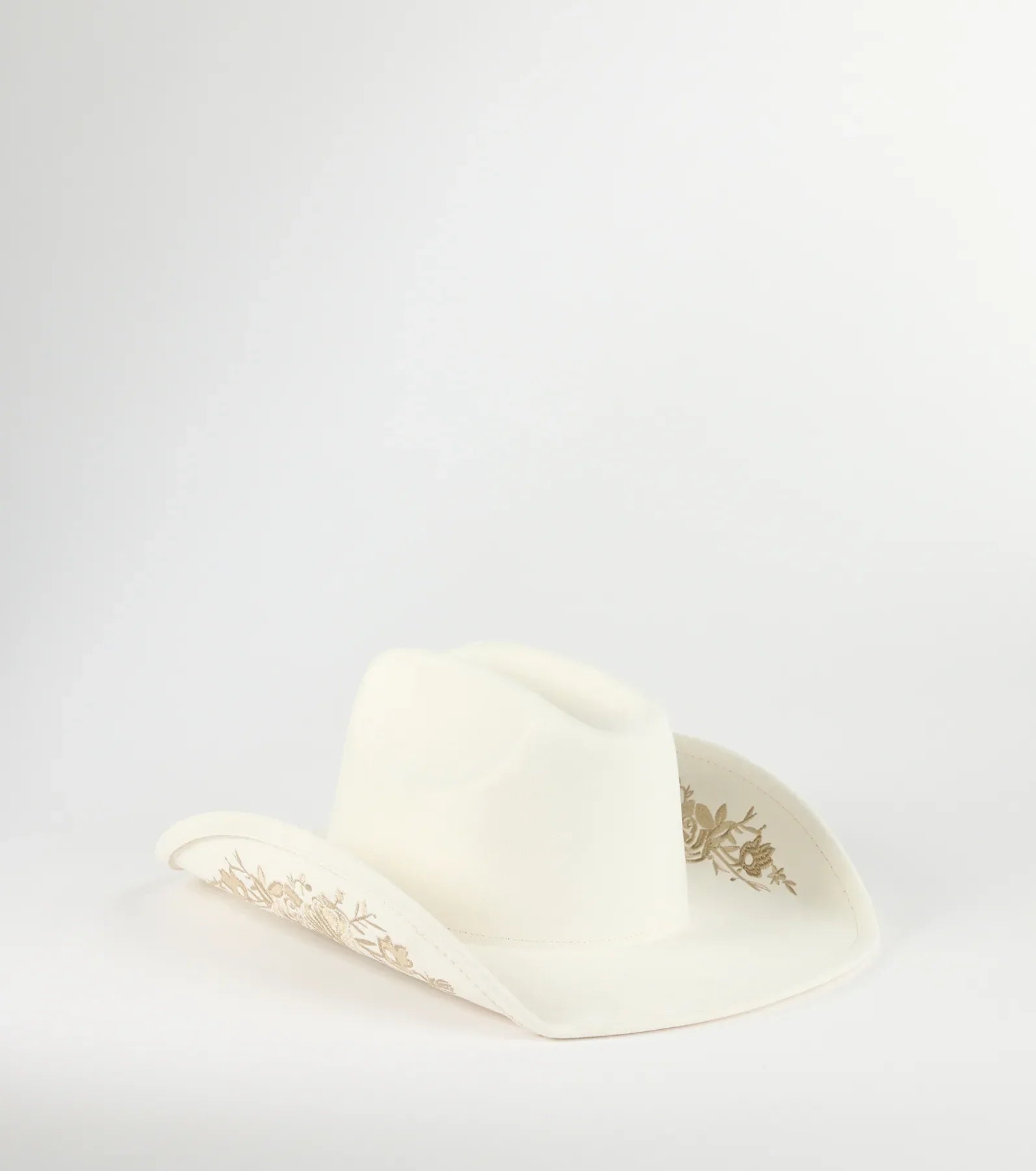 Western Blooms Embroidered Rose Cowboy Hat