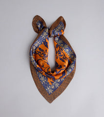 Boho Chic Floral Satin Scarf