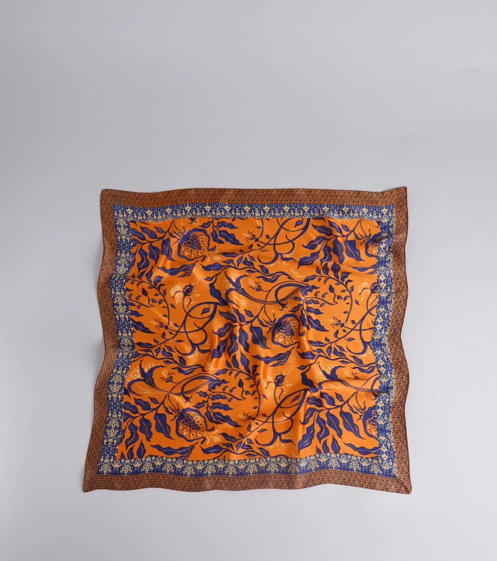 Boho Chic Floral Satin Scarf