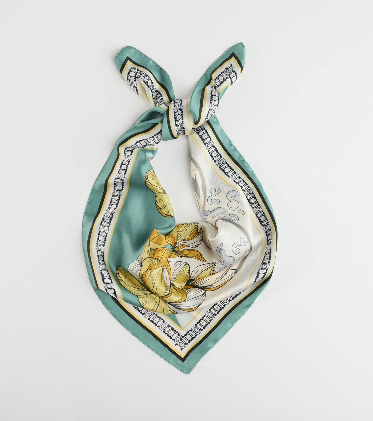 Charming Serenity Floral Satin Scarf