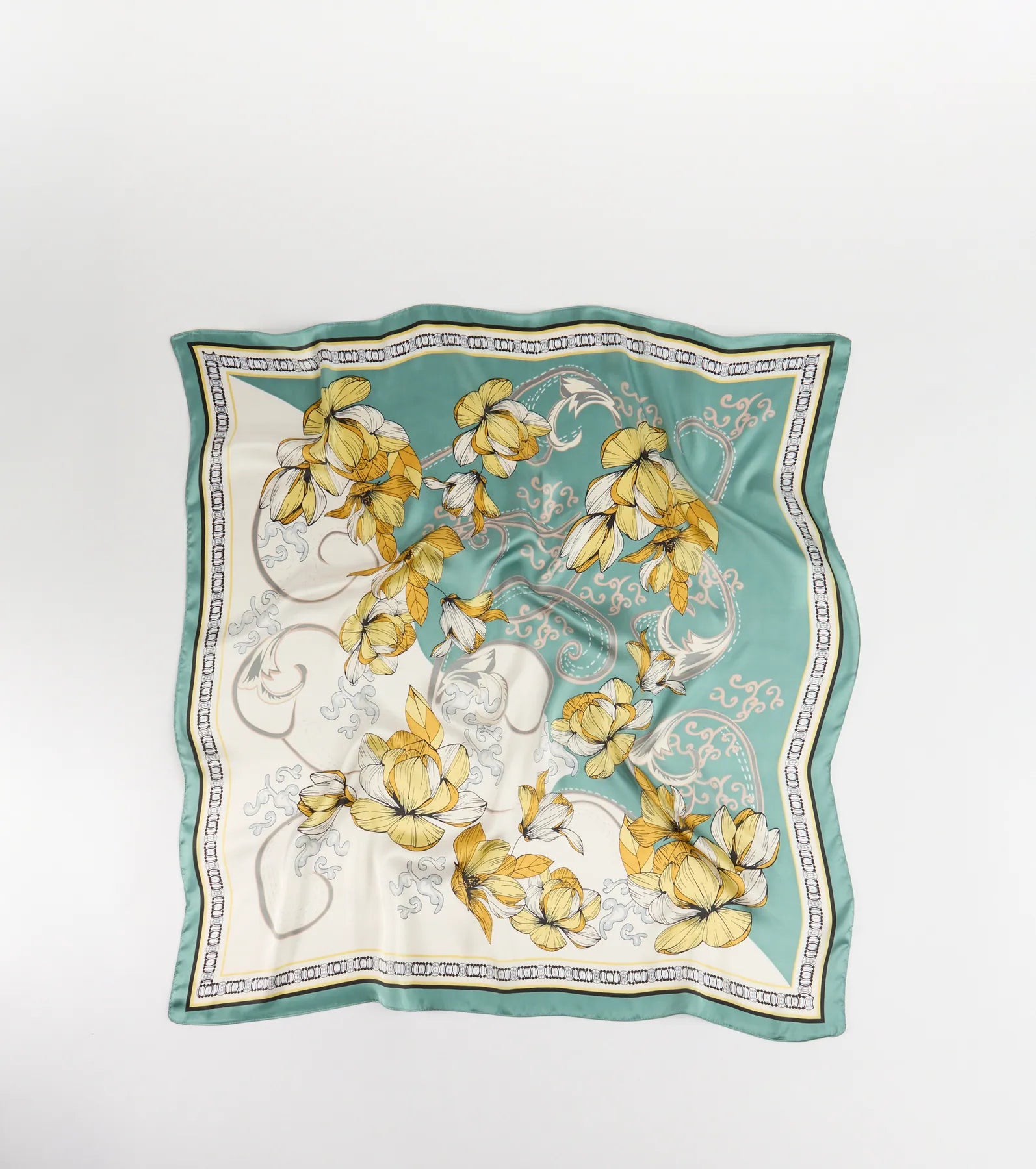 Charming Serenity Floral Satin Scarf