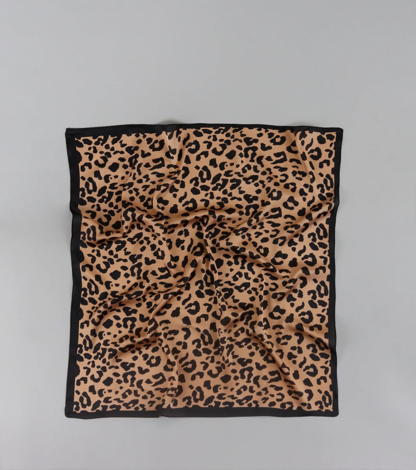 Sleek Purrfection Leopard Print Satin Scarf