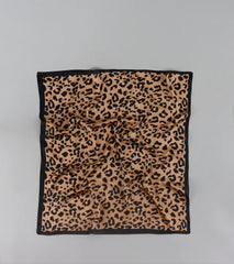 Sleek Purrfection Leopard Print Satin Scarf