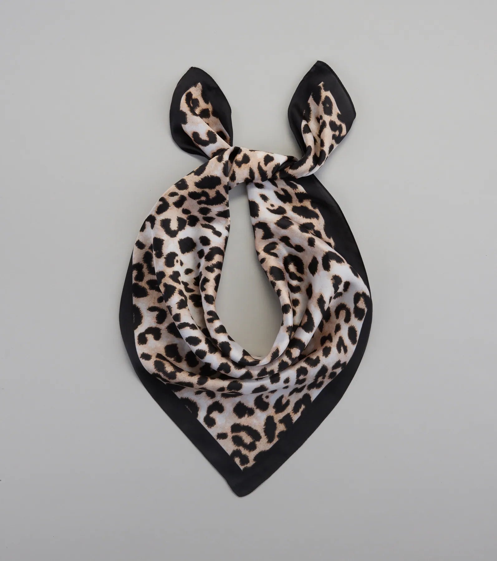 Sleek Purrfection Leopard Print Satin Scarf