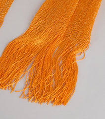 Soft Glow Lurex Fringe Scarf