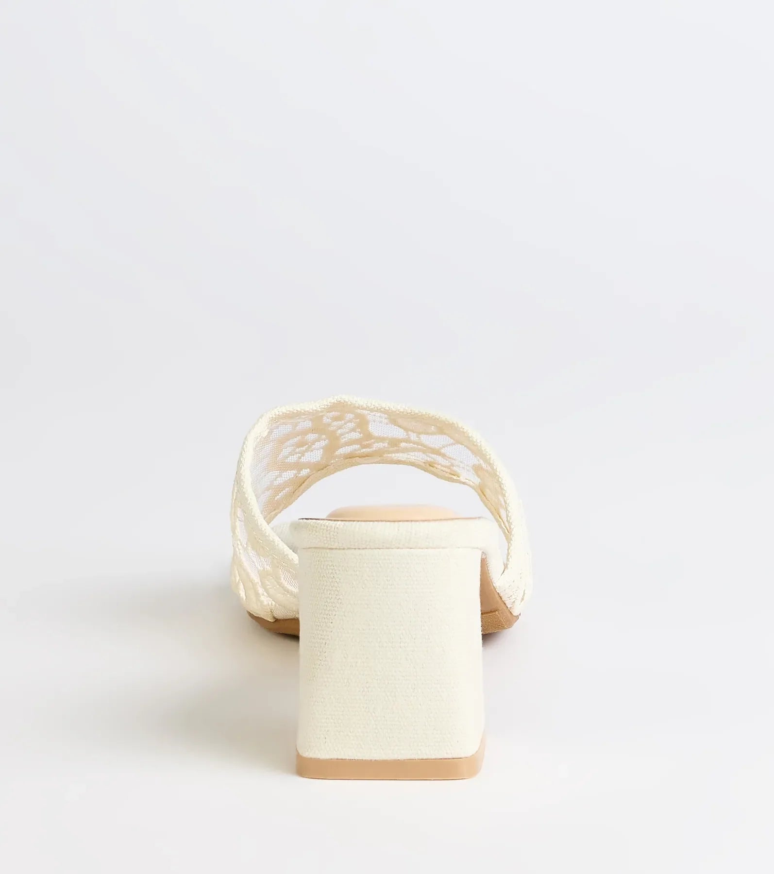 Flirty And Fun Lace Block Heel Mules