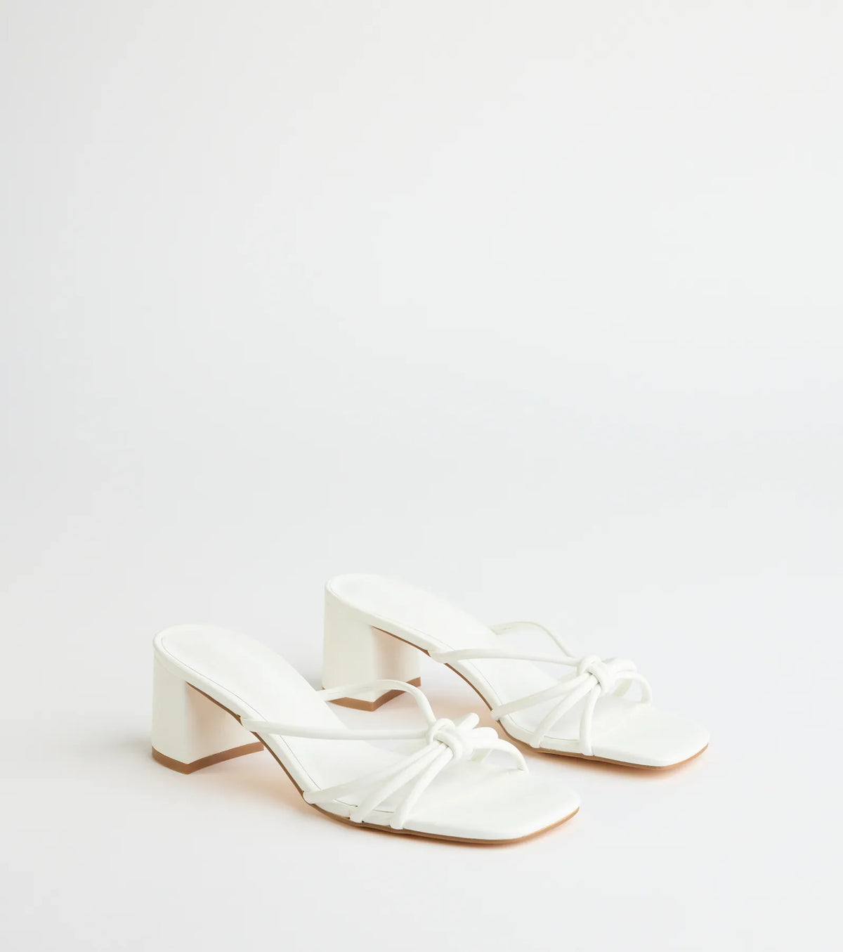 Sleek Staple Strappy Square Toe Mules