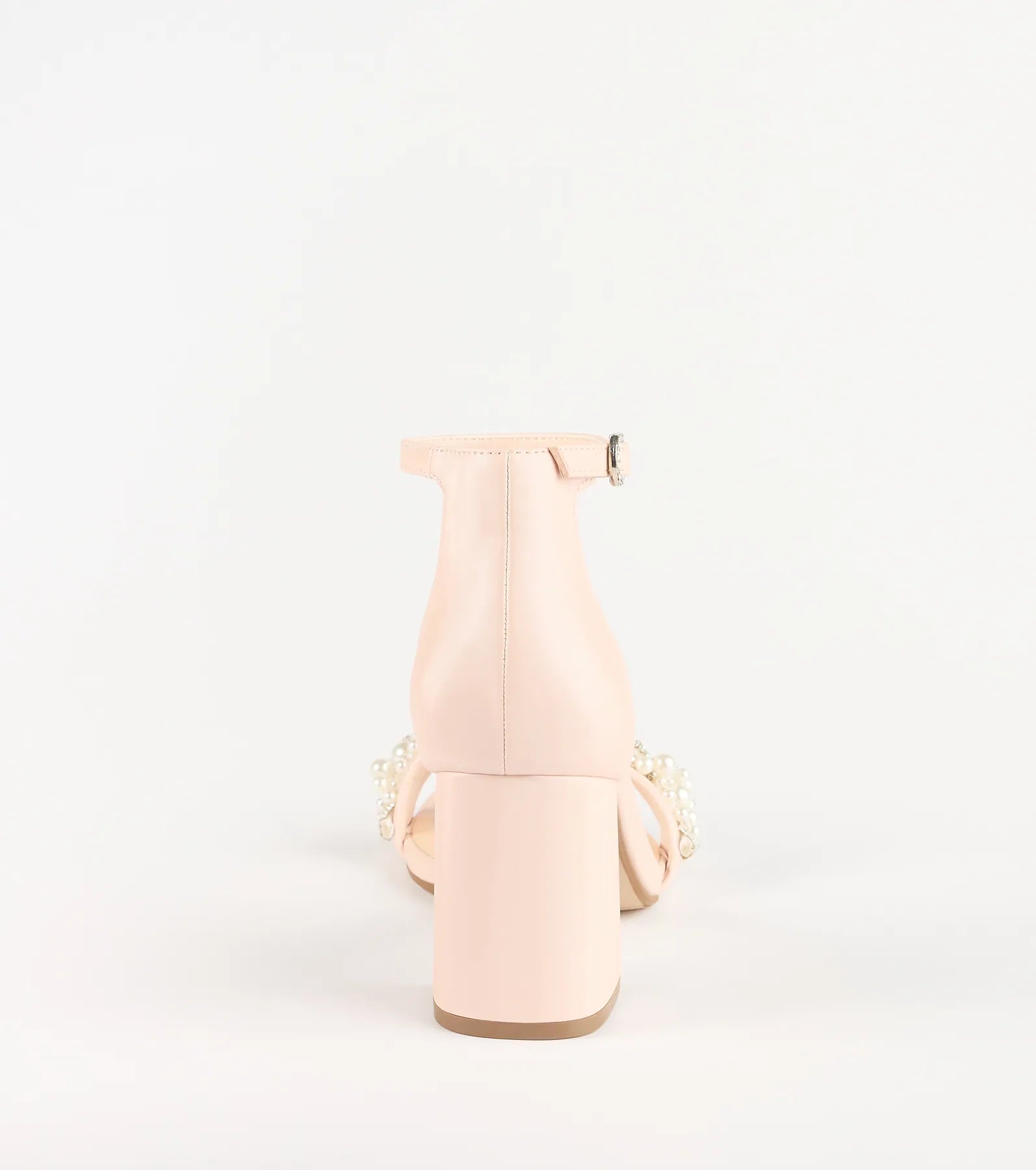 Chic Stride Rhinestone And Pearl Block Heels