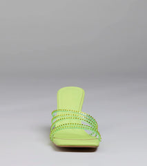 Alluring Strappy Stud Stiletto Mules