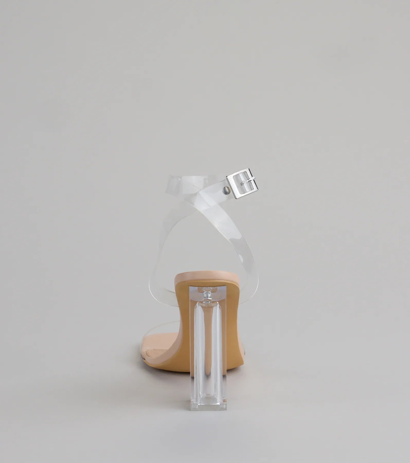 Clearly Chic Square Toe Block Heels