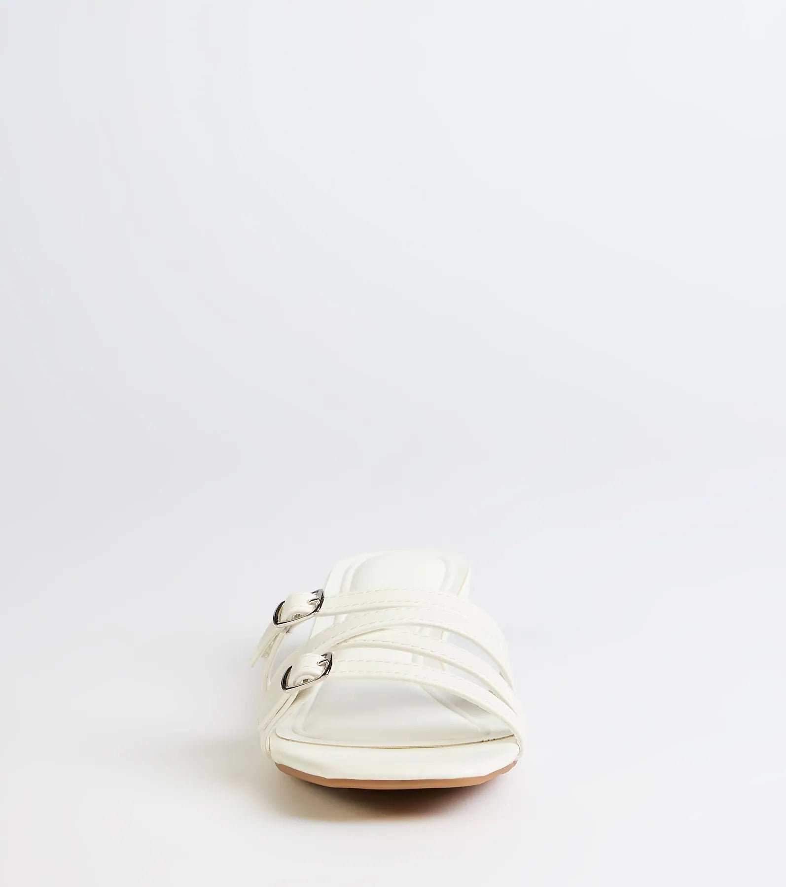 Trendy Steps Buckle Strap Kitten Heel Mules