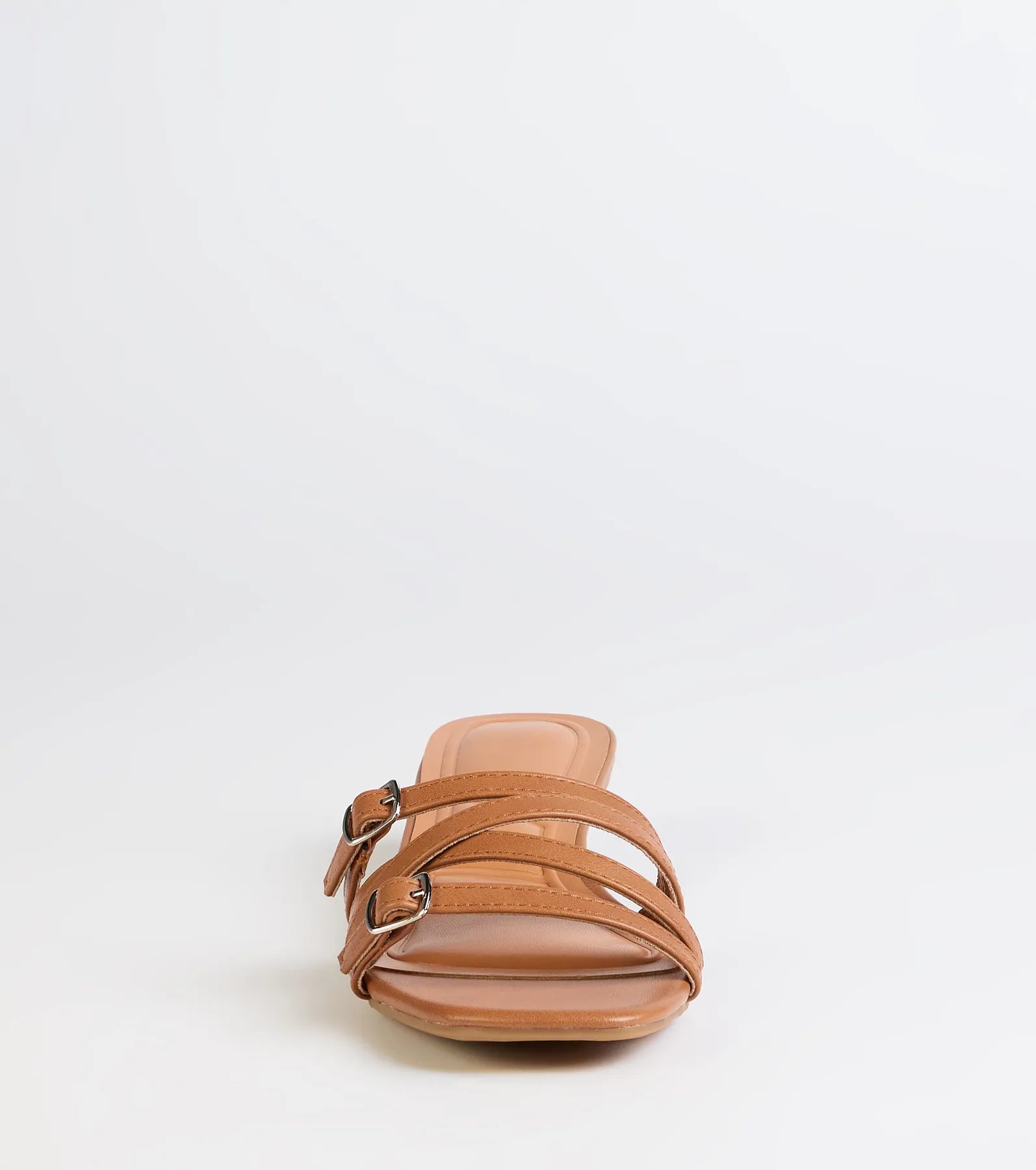 Trendy Steps Buckle Strap Kitten Heel Mules