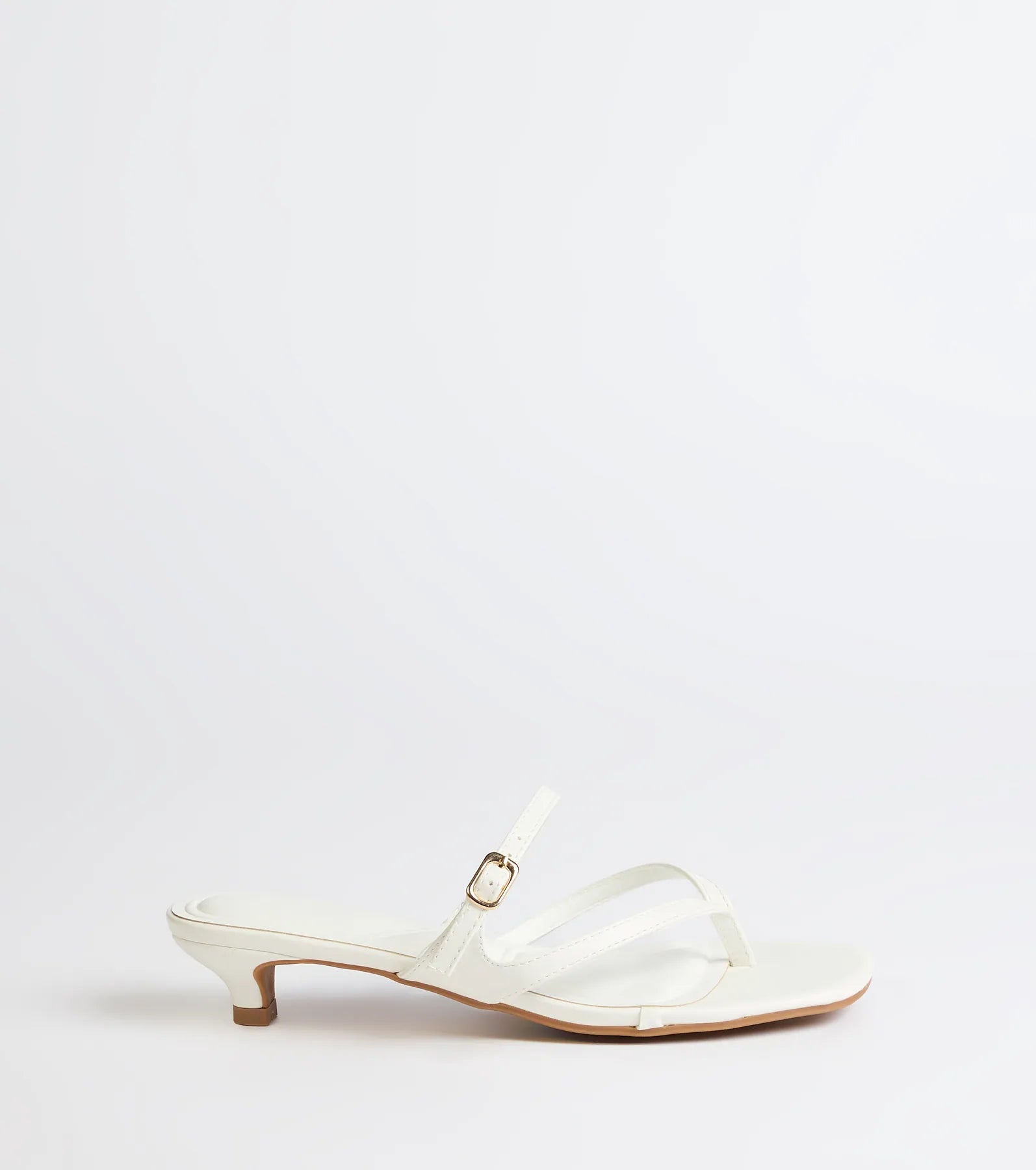 Chic Trend Thong Strap Kitten Heel Mules