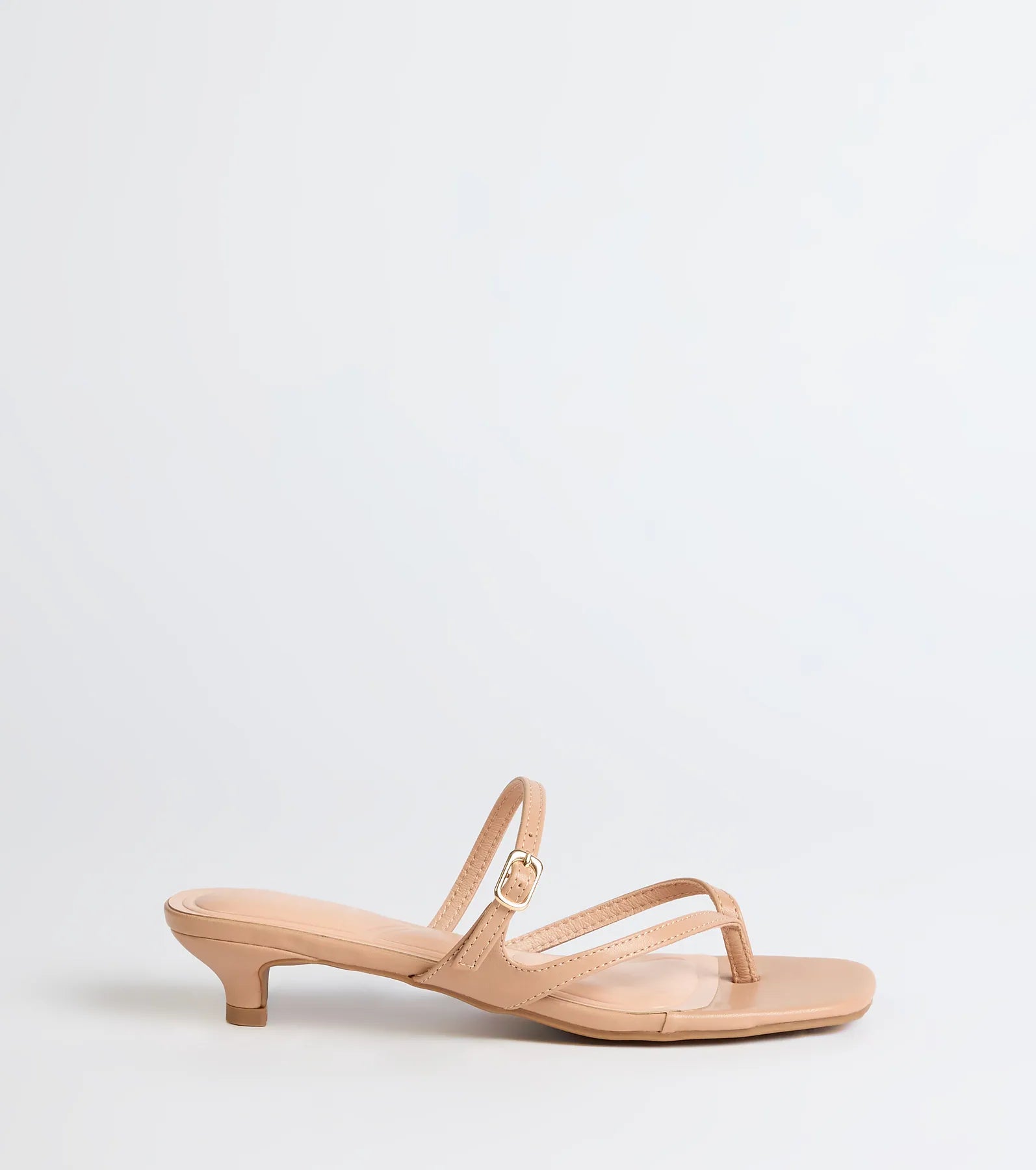 Chic Trend Thong Strap Kitten Heel Mules