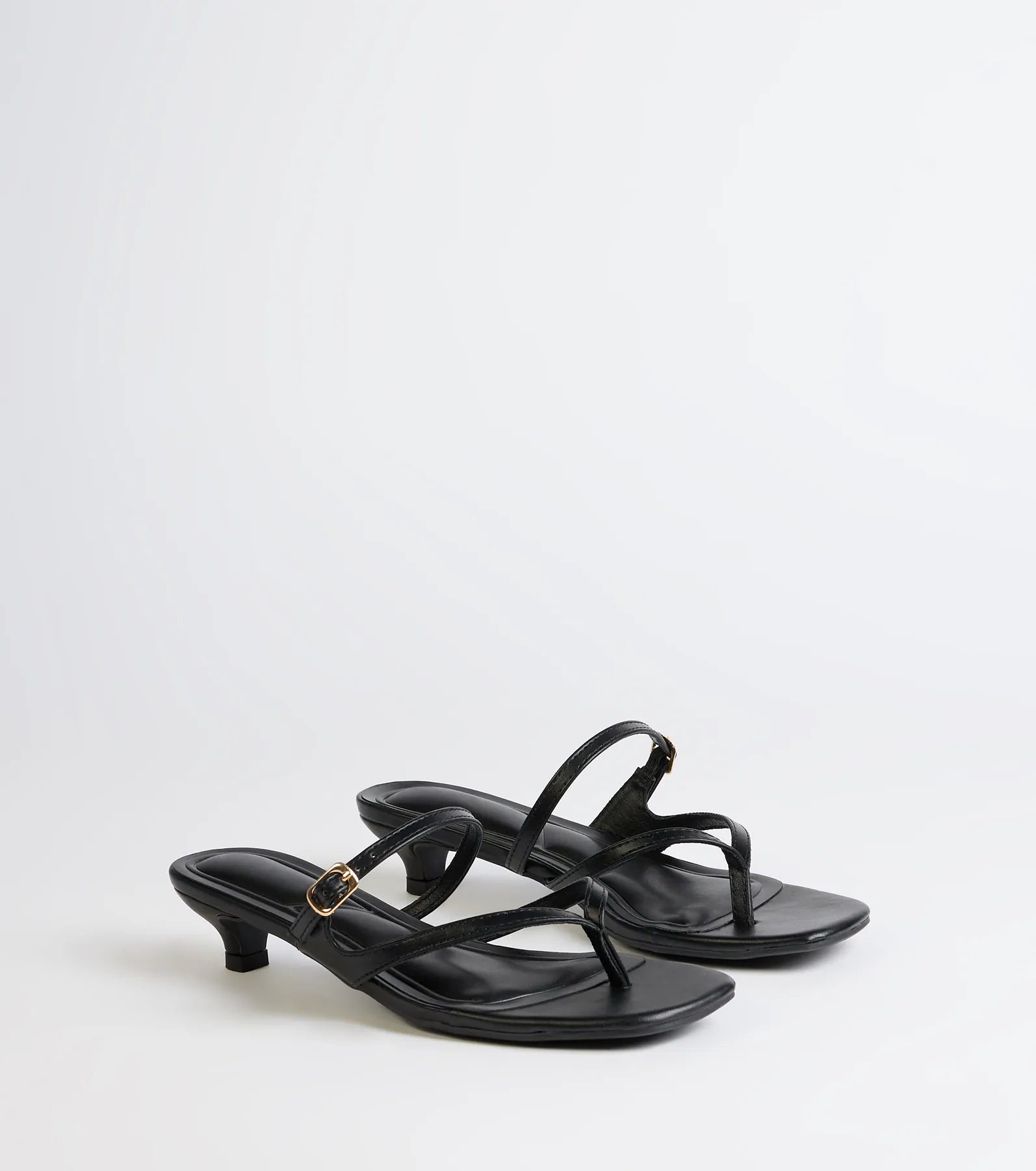 Chic Trend Thong Strap Kitten Heel Mules