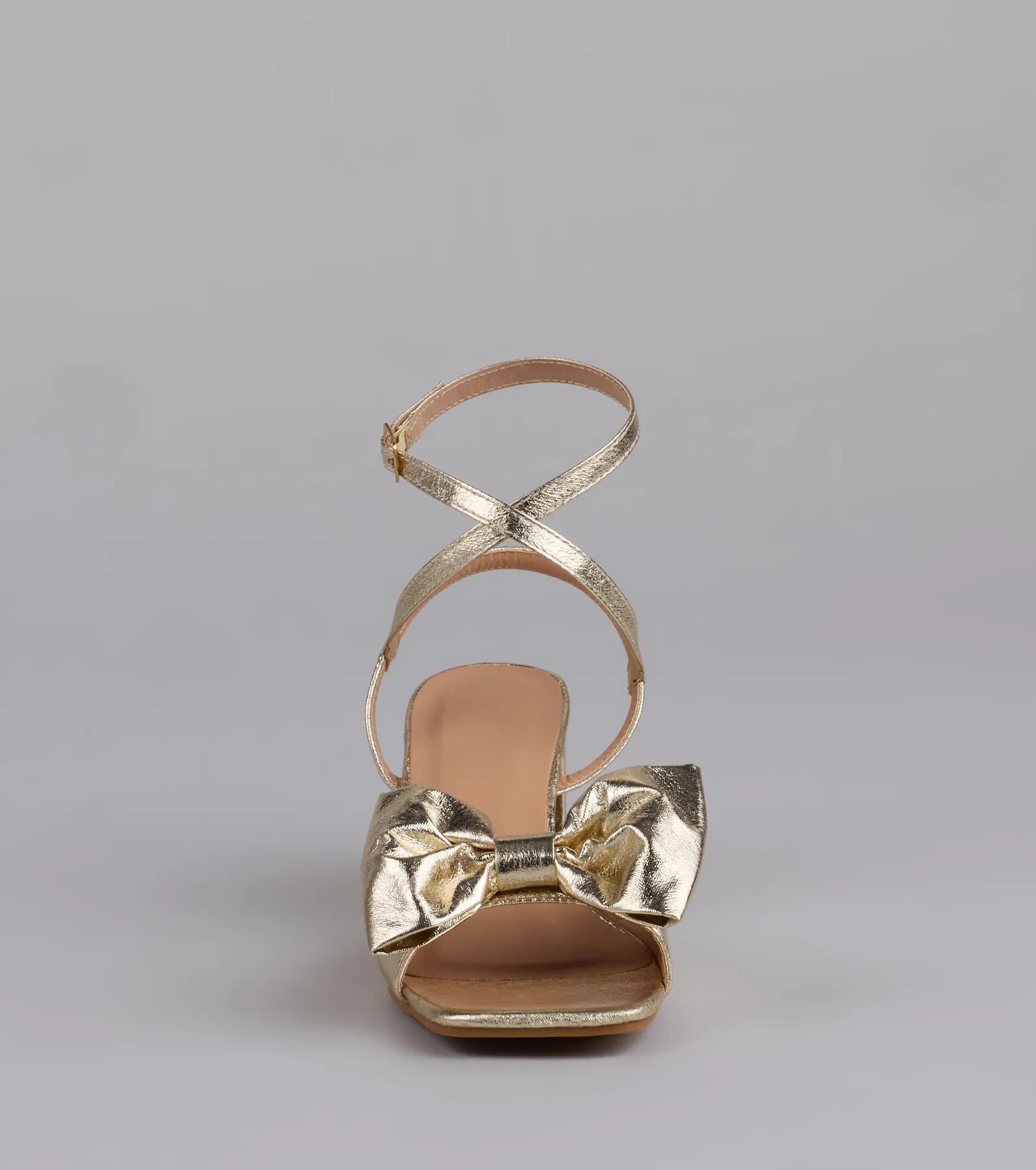 Sweeter Than Ever Metallic Bow Block Heels