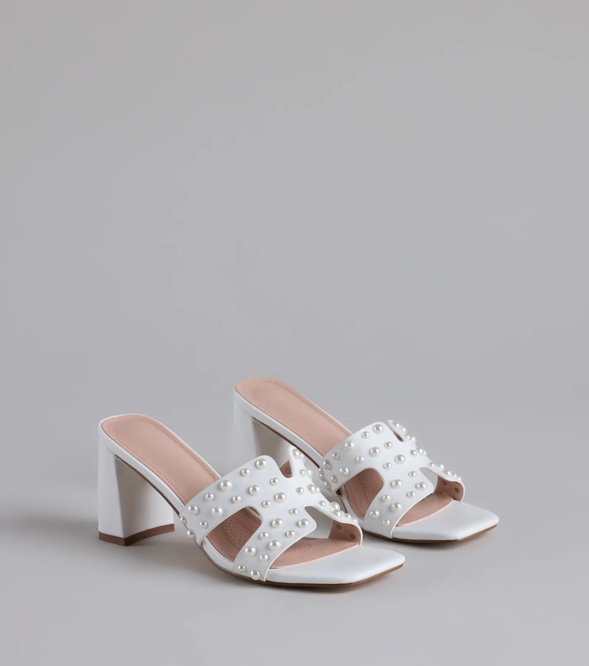 Playful Poise Pearl Block Heel Mules