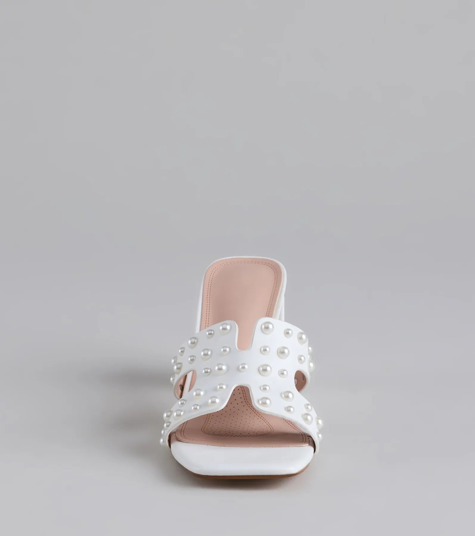 Playful Poise Pearl Block Heel Mules