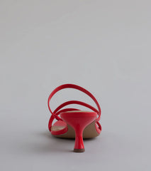 Cute Attitude Strappy Kitten Heel Mules