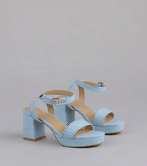 Stroll The Town Eyelet Platform Block Heels