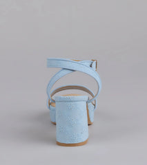Stroll The Town Eyelet Platform Block Heels