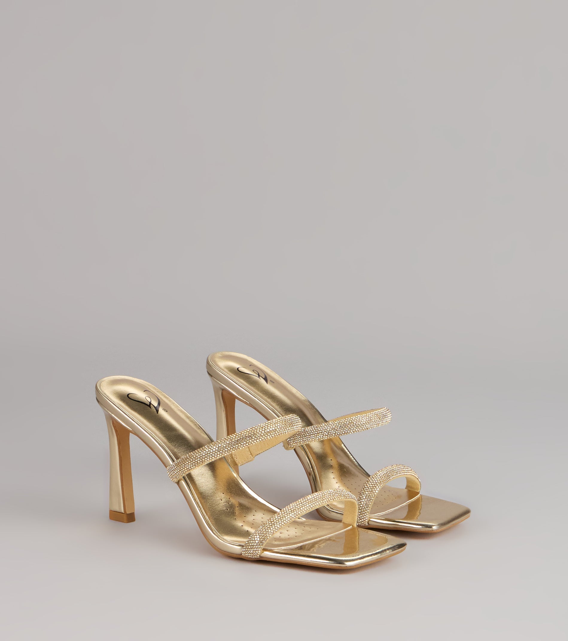 Classy Luxe Rhinestone Strappy Stiletto Mules