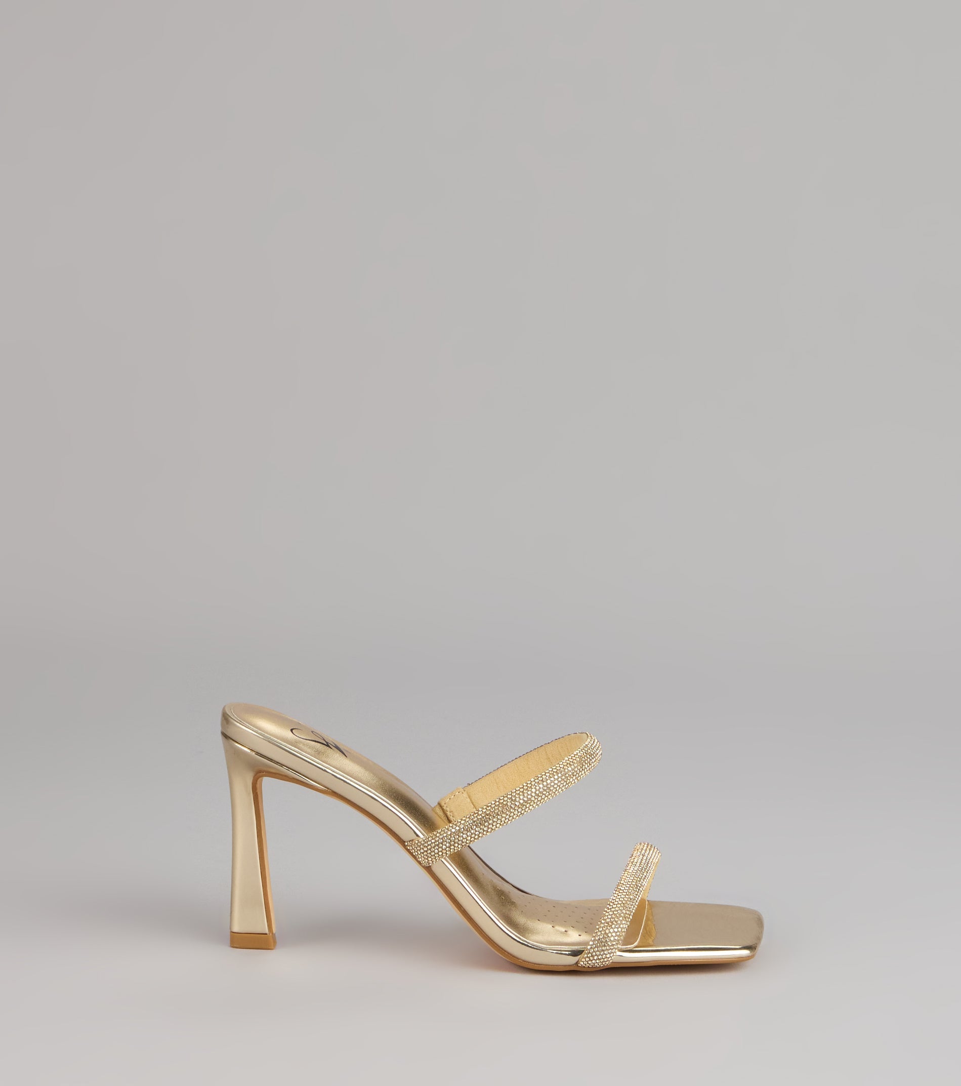 Classy Luxe Rhinestone Strappy Stiletto Mules