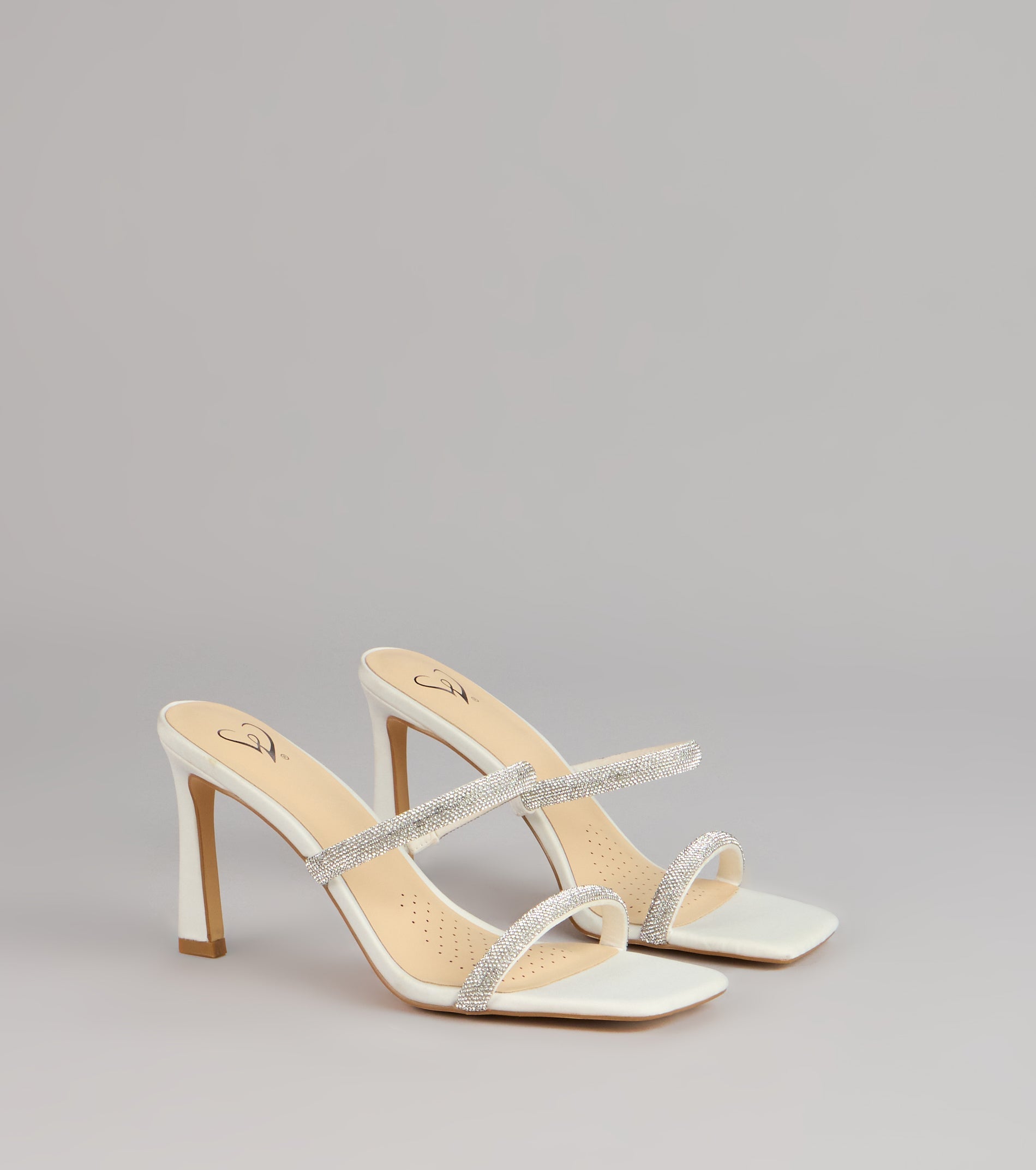 Classy Luxe Rhinestone Strappy Stiletto Mules