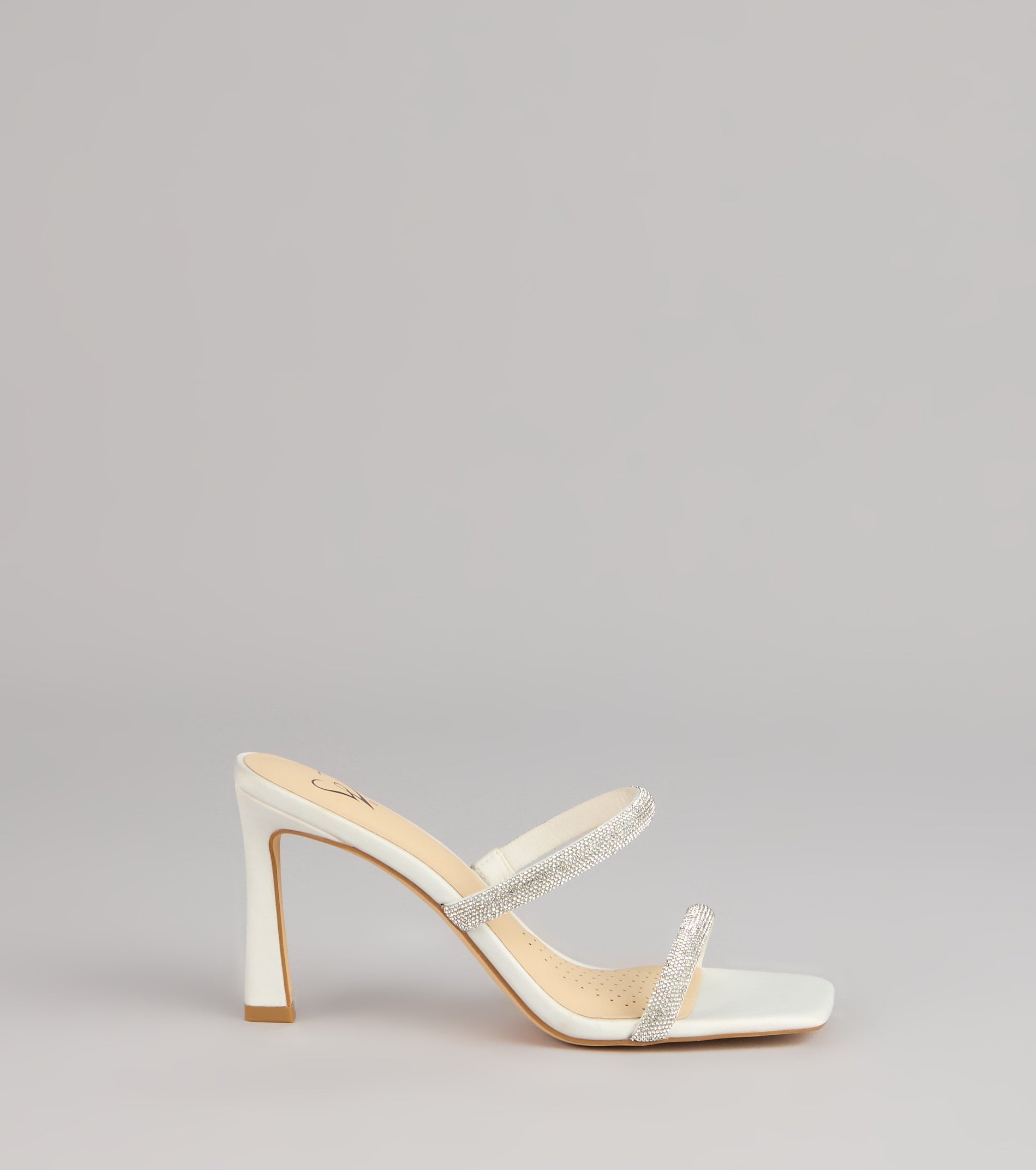 Classy Luxe Rhinestone Strappy Stiletto Mules