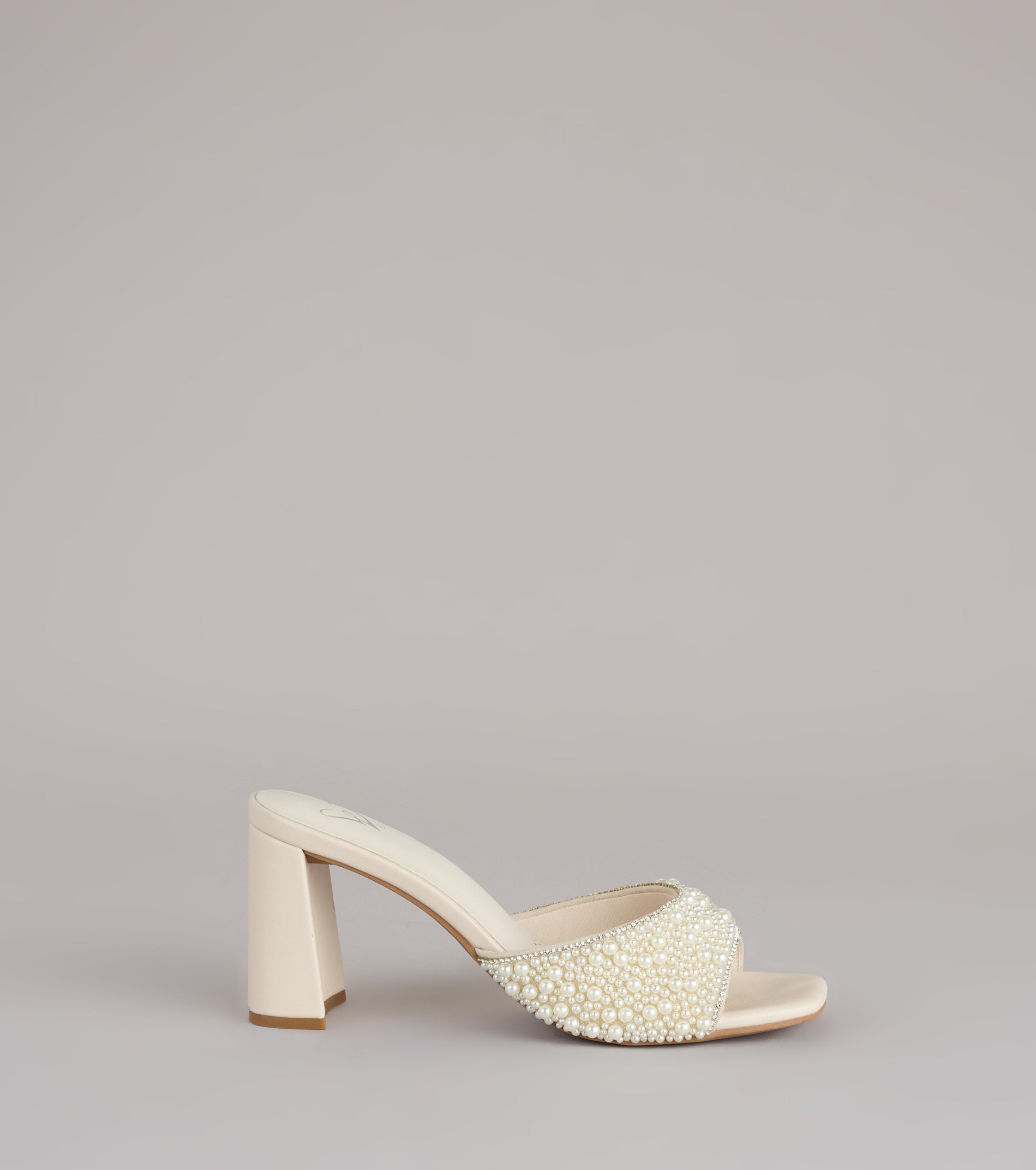 Classy And Cute Faux Pearl Block Heels