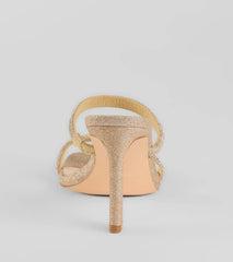 Classy Luxe Rhinestone Strappy Stiletto Mules