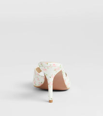 Flourishing Rose Floral Stiletto Mules