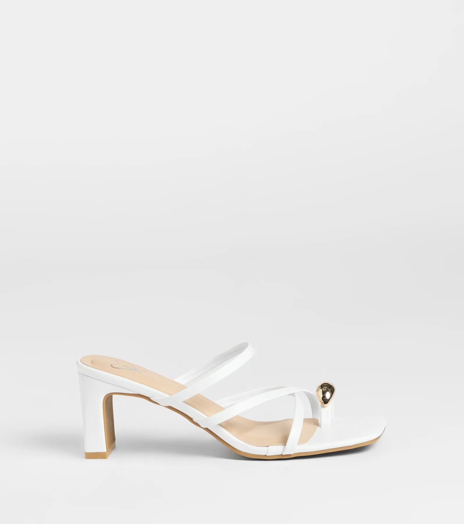 Sweet Attraction Toe Ring Strappy Block Heels