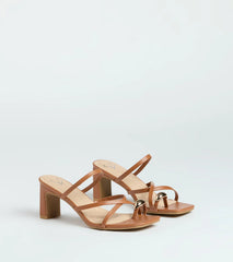 Sweet Attraction Toe Ring Strappy Block Heels