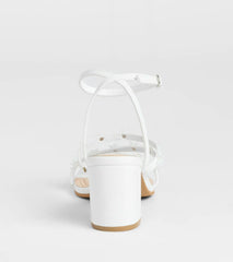 Chic Bloom Flower Strappy Block Heels