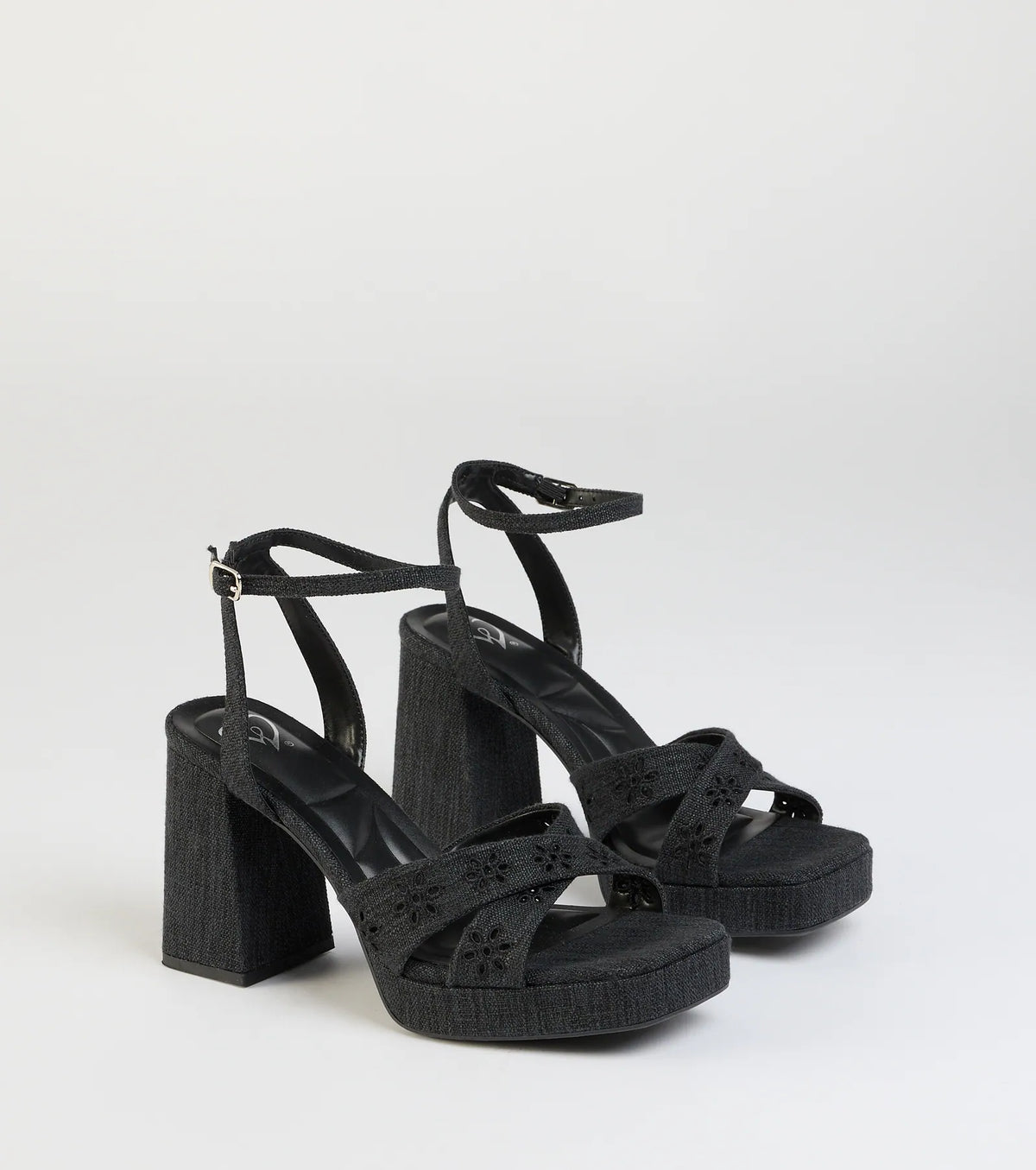 Darling Sunshine Eyelet Platform Block Heels
