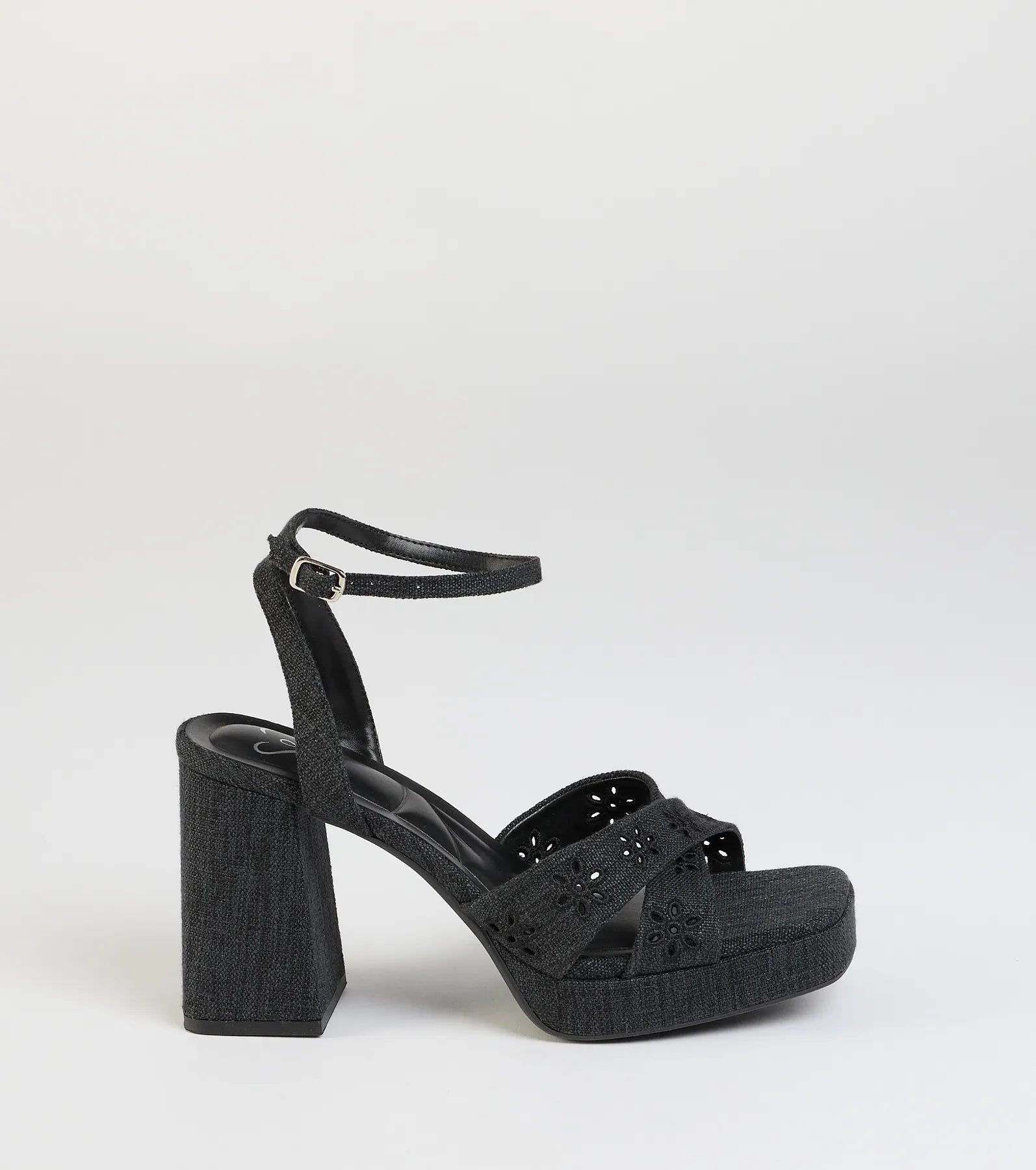 Darling Sunshine Eyelet Platform Block Heels