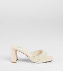 Classy And Cute Faux Pearl Block Heels
