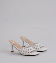 All Kinds Of Sweet Woven Stiletto Mules