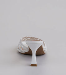 All Kinds Of Sweet Woven Stiletto Mules