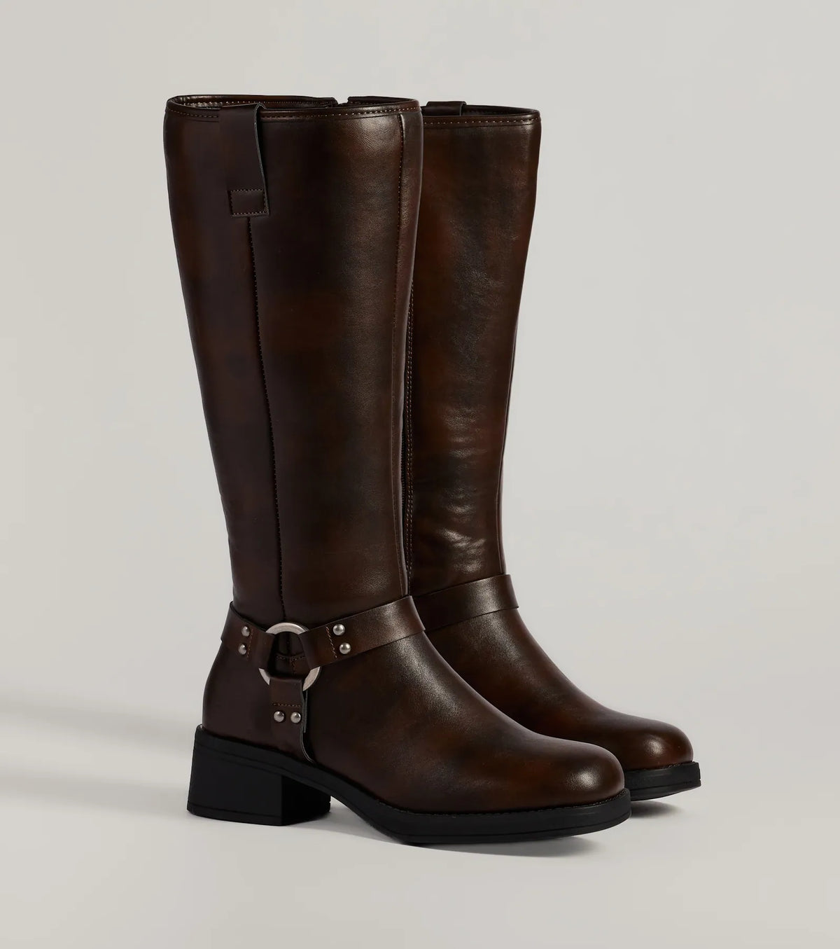 Edgy Moves Under-The-Knee Moto Boots