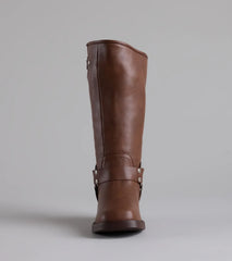 Bring The Edge Buckled Square Toe Boots