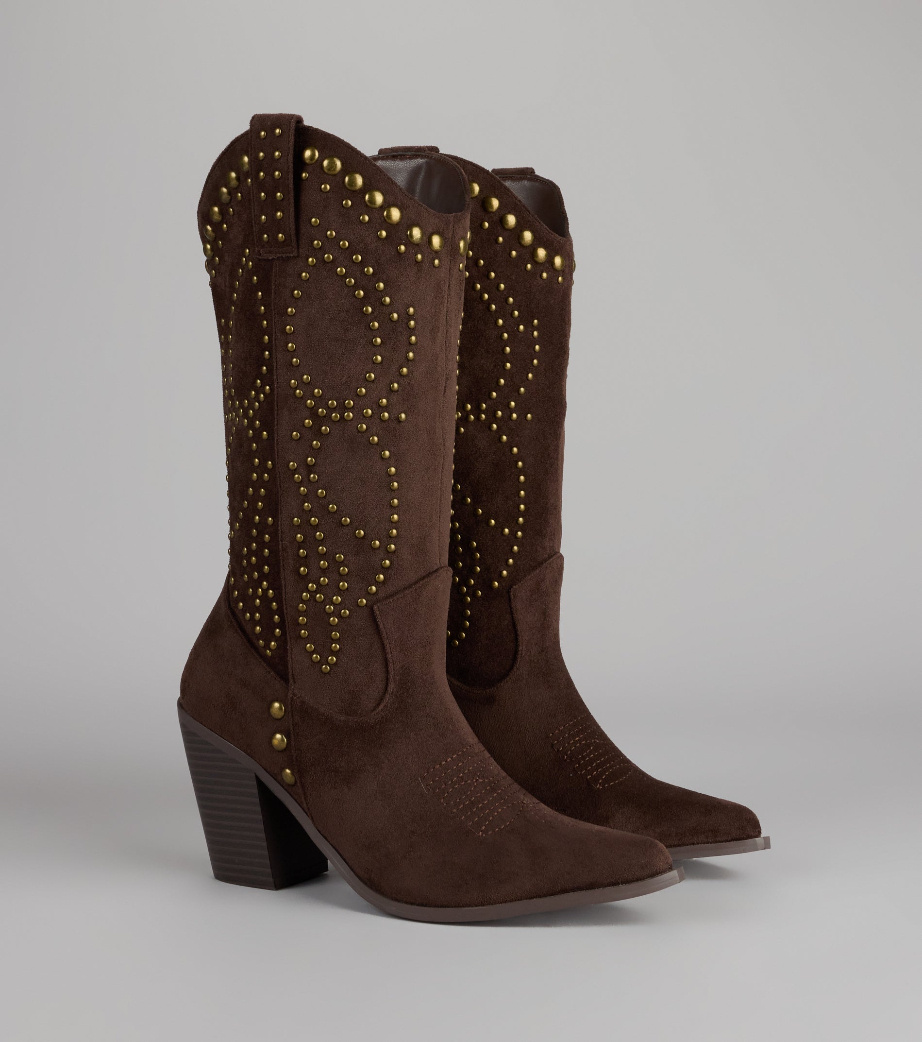 Moving Along Studded Cowboy Boots