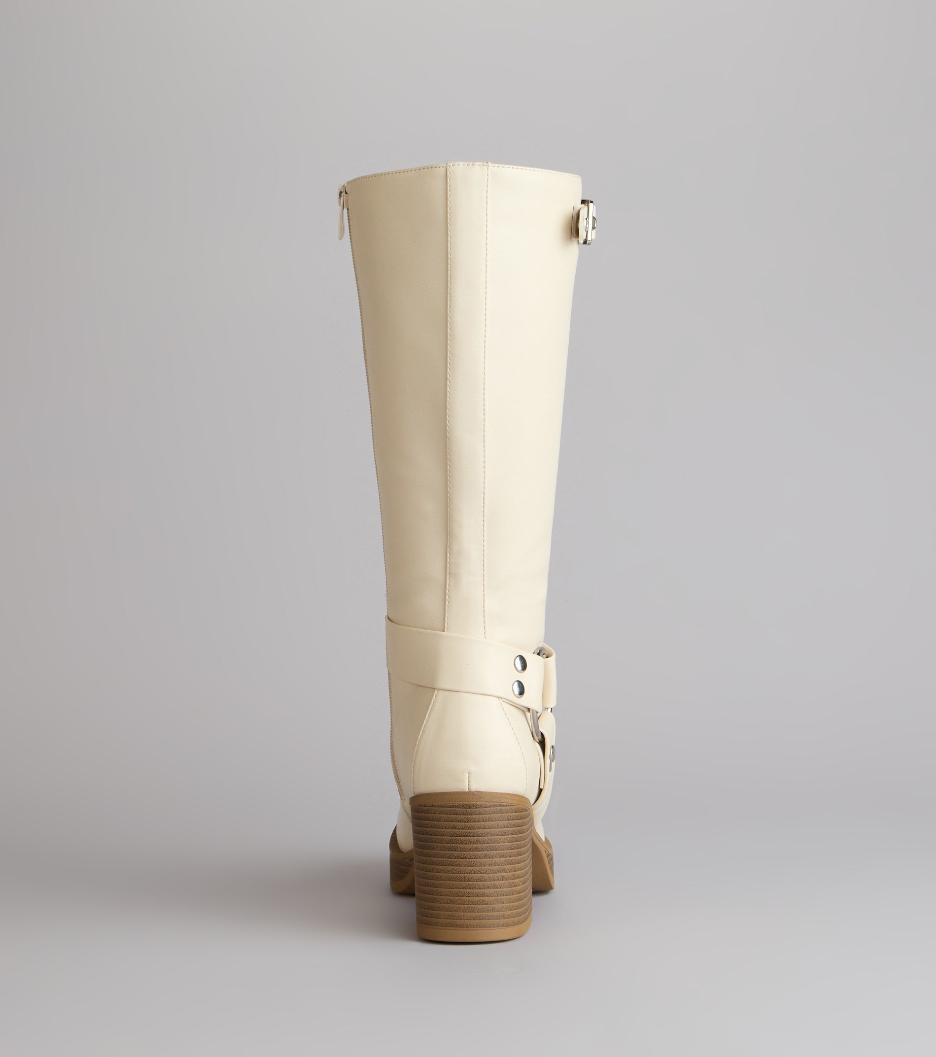 Sleek Strut Under-The-Knee Moto Boots