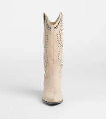 Moving Along Studded Cowboy Boots
