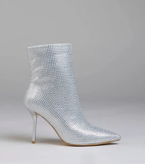 Bedazzled Allure Rhinestone Stiletto Booties