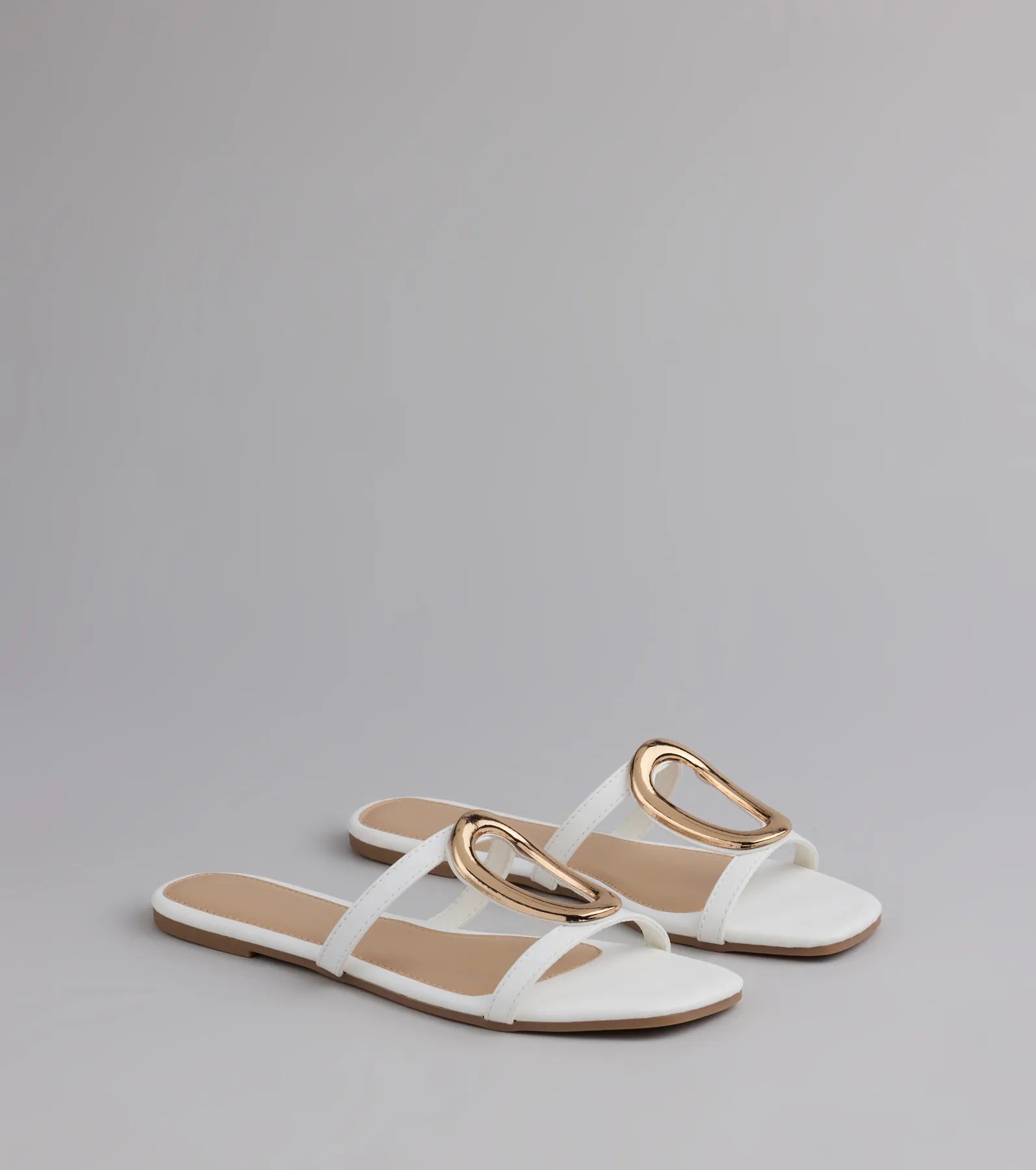 Chic And Sleek Square Strappy Flat Sandals